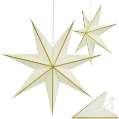 Edelman Christmas Decoration Hanging Paper Star FSC 18x60CM Ecru 7 Arms MICA