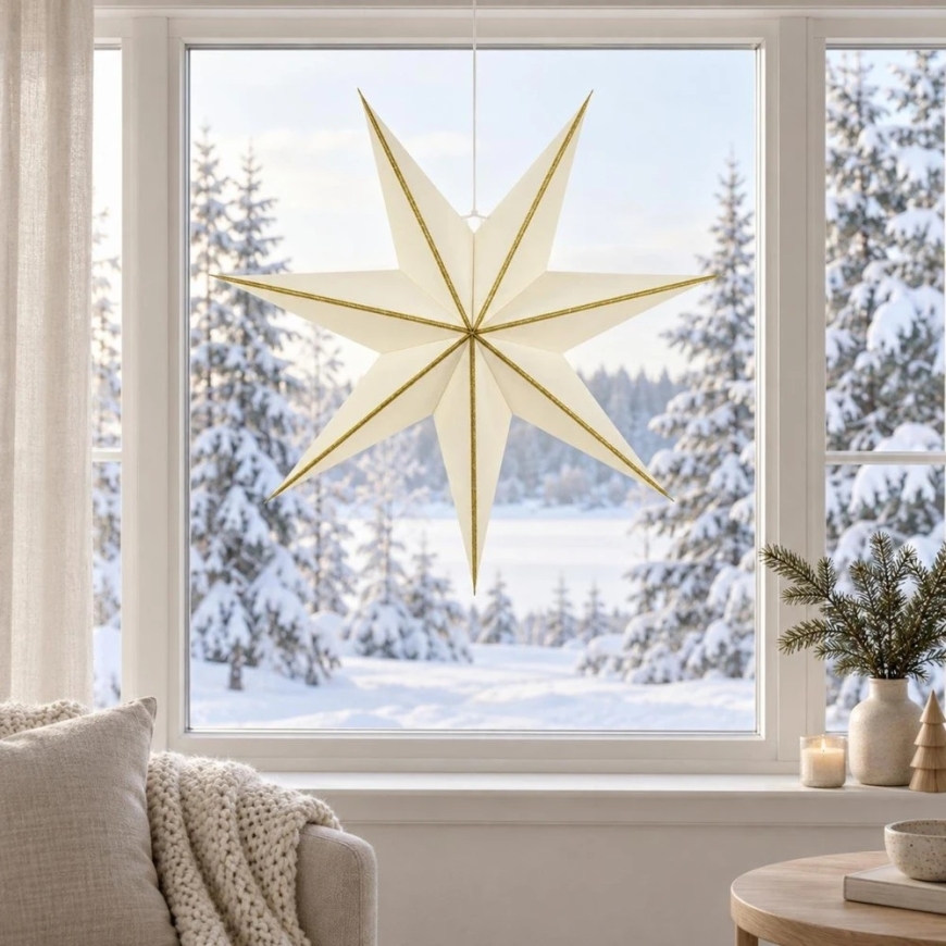 Edelman Jõulu Kaunistus Riputatav Paberist Täht FSC 18x60CM ecru 7 Haru MICA – 5