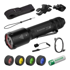 Ledlenser TAC6R Taktinen ulkoilupaketti Taktinen taskulamppu 2000 lm tarvikkeineen