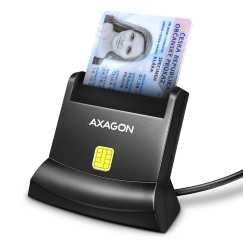 Axagon Universal desktop USB contact Smart/ID card reader with long USB-A cable. Suitable for the eObanka application. smart...
