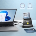 Axagon Universal desktop USB contact Smart/ID card reader with long USB-A cable. Suitable for the eO