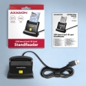 Axagon Universal desktop USB contact Smart/ID card reader with long USB-A cable. Suitable for the eO