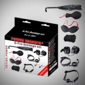 Power Escorts Bondage набор 8 шт черные наручники / ошейник / маска / кнут / зажимы / веревка и т.д.
