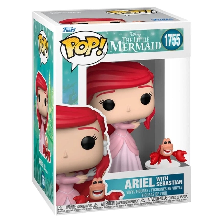 FUNKO POP! Виниловая фигурка: Disney: Русалочка - Ариэль с Себастьяном, ~2.5 см и 9.9 см