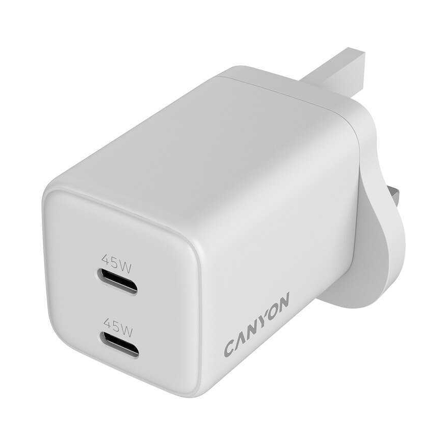 Canyon CU45AC GaN 45W 2xPD UK Белый