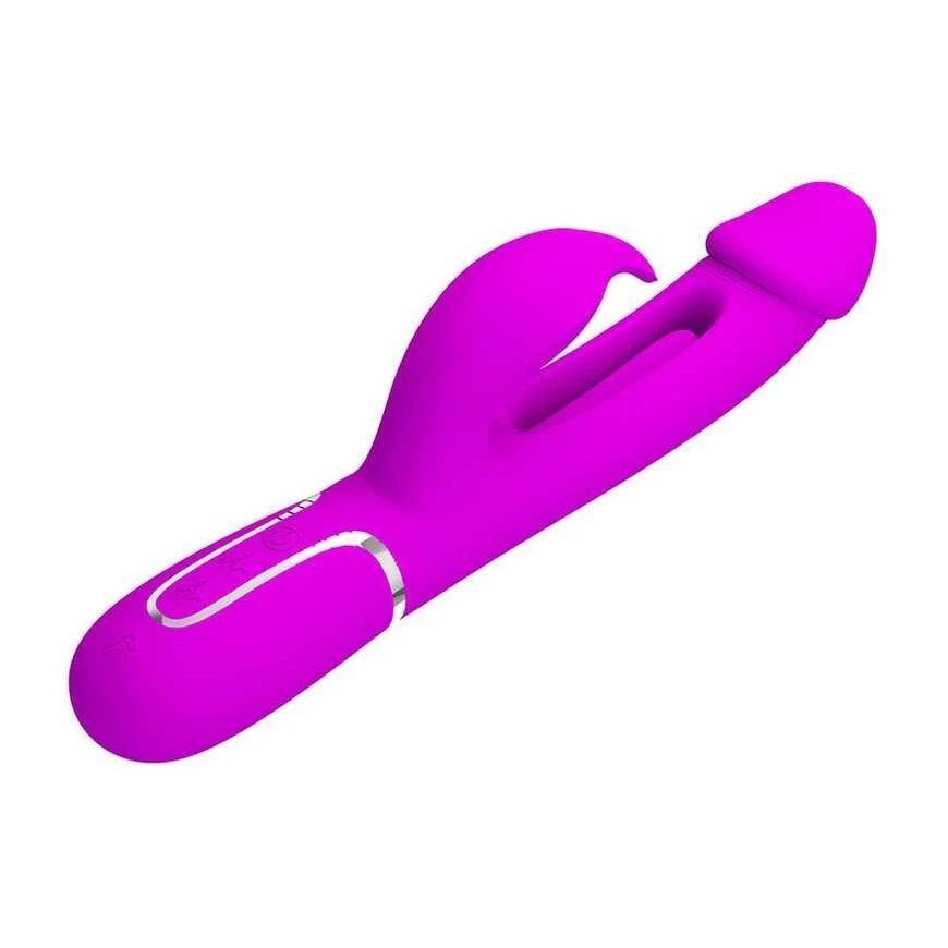 Pretty Love Flirtation PRETTY LOVE - KAMPAS RABBIT 3 В 1 МУЛЬТИФУНКЦИОНАЛЬНЫЙ ВИБРАТОР С ЯЗЫЧКОМ, ФИОЛЕТОВЫЙ ВКУС