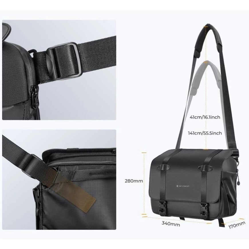 Soma - K&F Concept Urban Wander 10L Mugursoma, Ūdensizturīga, Melna – 3