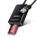 Axagon ADM2-AM USB-A 10Gbps - M.2 NVMe & SATA SSD adaptér, kabelis USB-A 10cm Корпус твердотельного 