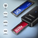 Axagon ADM2-AM USB-A 10Gbps - M.2 NVMe & SATA SSD adaptér, kabelis USB-A 10cm Корпус твердотельного 