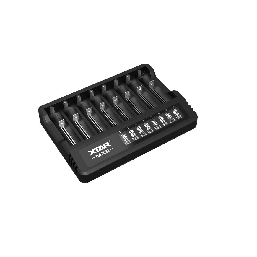 Akulaadija Li-ion 3,6V / 3,7V / 1,5V ja 1,2V Ni-MH XTAR MX8 – 2
