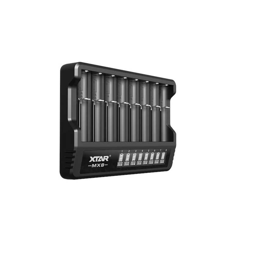 Akulaadija Li-ion 3,6V / 3,7V / 1,5V ja 1,2V Ni-MH XTAR MX8 – 3