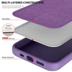 Pehmea silikoonkaas iPhone 12 Mini, lillakaspunane