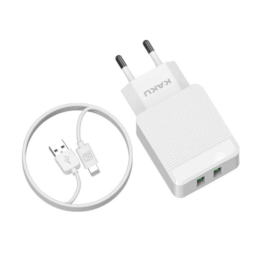 iKaku KSC-371 12W (2x USB) Lightning 2.4A valge – 2