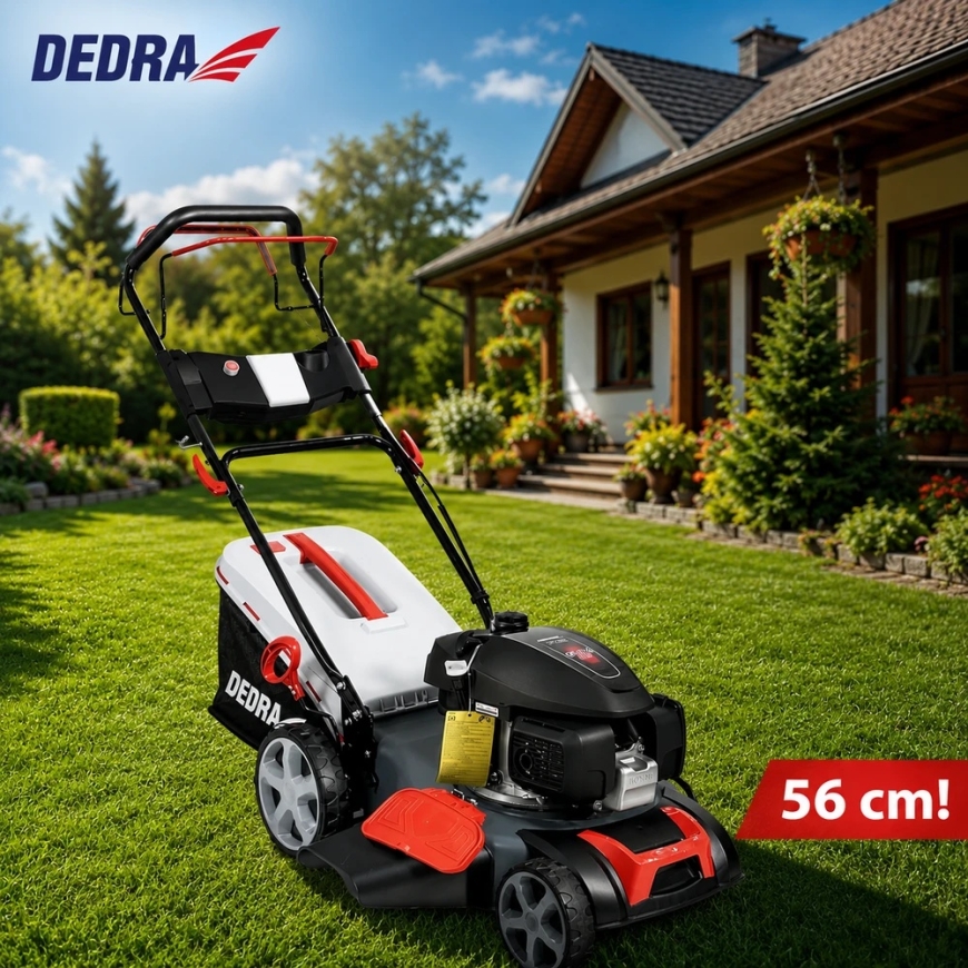 Самоходная бензиновая газонокосилка DEDRA с двигателем HONDA 4,2 кВт, 56 см HONDA GCV200