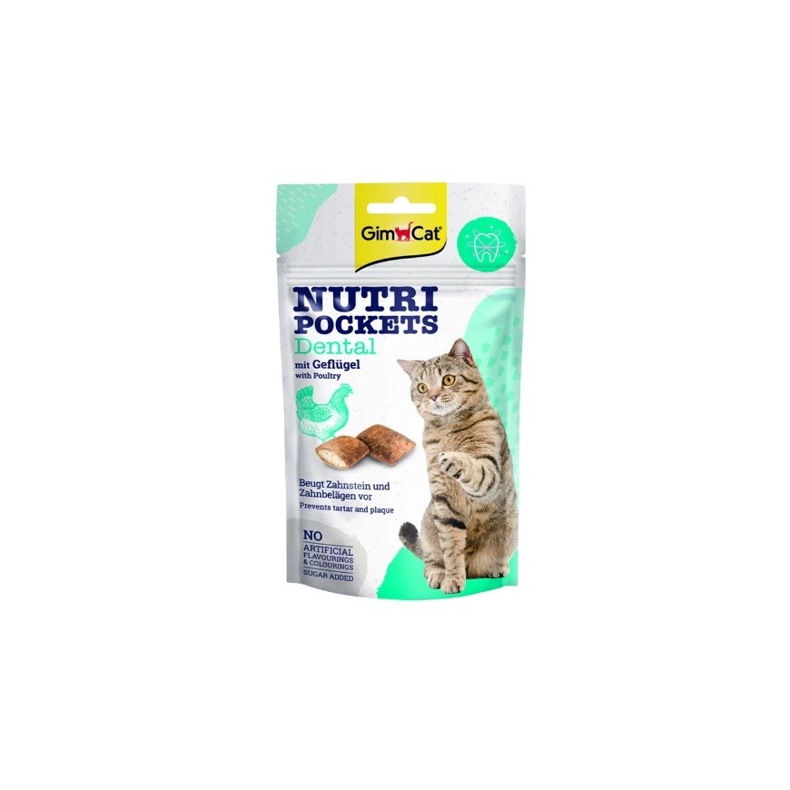 GIMCAT Nutri pockets Dental Poultry - kačių skanėstai - 60g