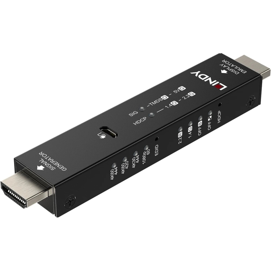HDMI-signaaligeneraattori - Lindy HDMI 4K60 -signaaligeneraattori ja näyttöemulaattori 32683 musta – 2