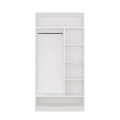 OPENO 1W6P WHITE Wardrobe – Modular Wardrobe with Hanging Rail and Shelves for the Bedroom