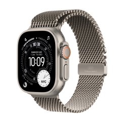 Apple Watch Ultra 3 (GPS + Cellular) 49 mm dabīgā titāna korpuss un dabīgais milānas siksna, vidēja izmēra