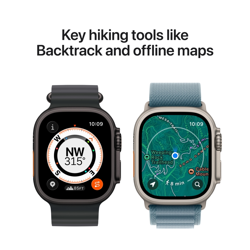 Apple Watch Ultra 3 (GPS + Cellular) 49 мм корпус из натурального титана и натуральный миланский ремешок, средний размер – 5