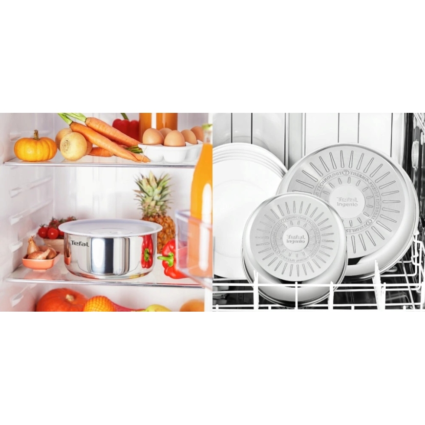 TEFAL Ingenio Cook Eat pot and pan set 8 pcs induction lid
