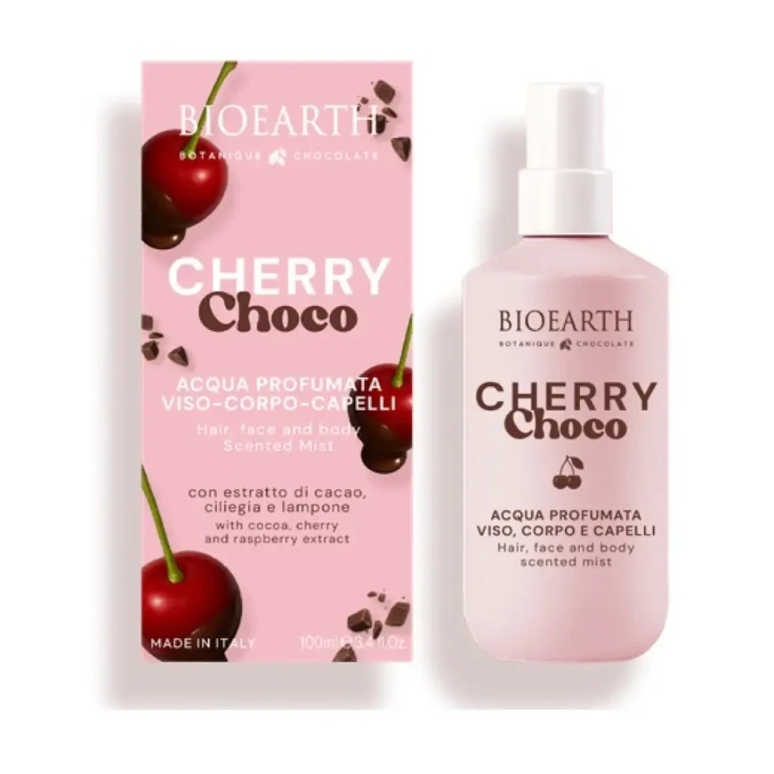 Bioearth Cherry Choco Refreshing Mist спрей для тела, лица и волос, 100 мл