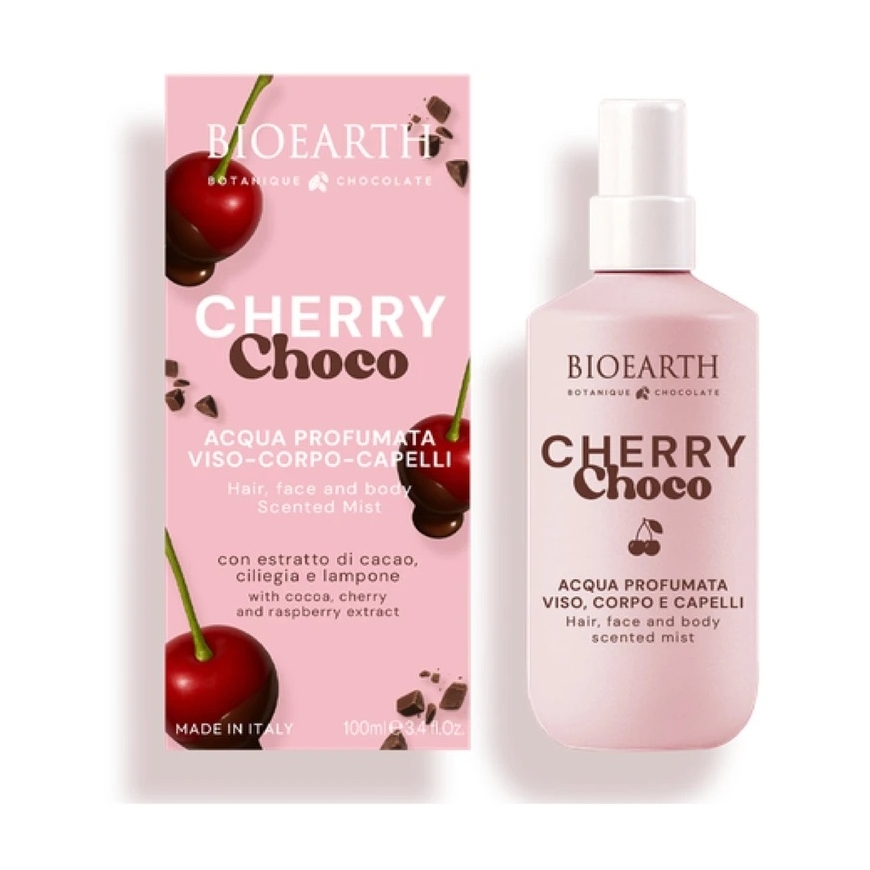Bioearth Cherry Choco Refreshing Mist sprays ķermenim, sejas ādai un matiem, 100 ml – 2