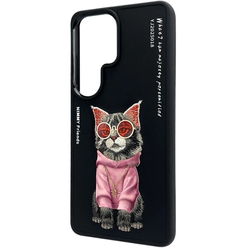 Nimmy Glasses Cool Cat kaitse, mõeldud Samsung Galaxy S26 Ultra jaoks, must – 2