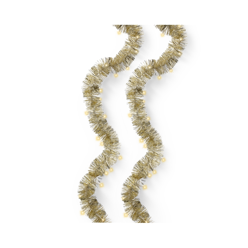 Lumineo LED twinkle tinsel garland lights, 5 meters, warm white