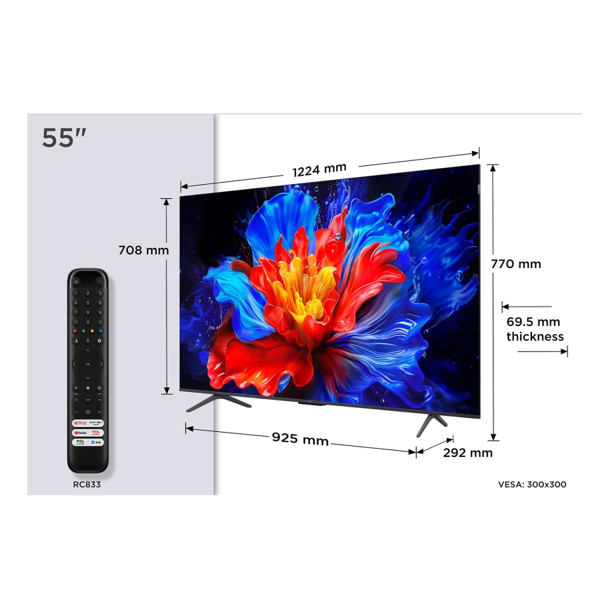 TCL P8K 55P8K телевизор 139,7 cm (55") 4K Ultra HD Smart TV Wi-Fi Металлический 350 cd/m² – 5