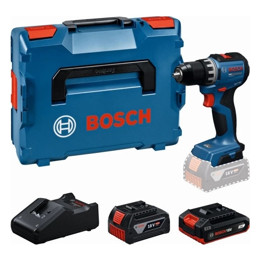 Bosch GSR18V-52, 1x2.0Ah, 1x4.0 Ah, GAL 18V-40, LB