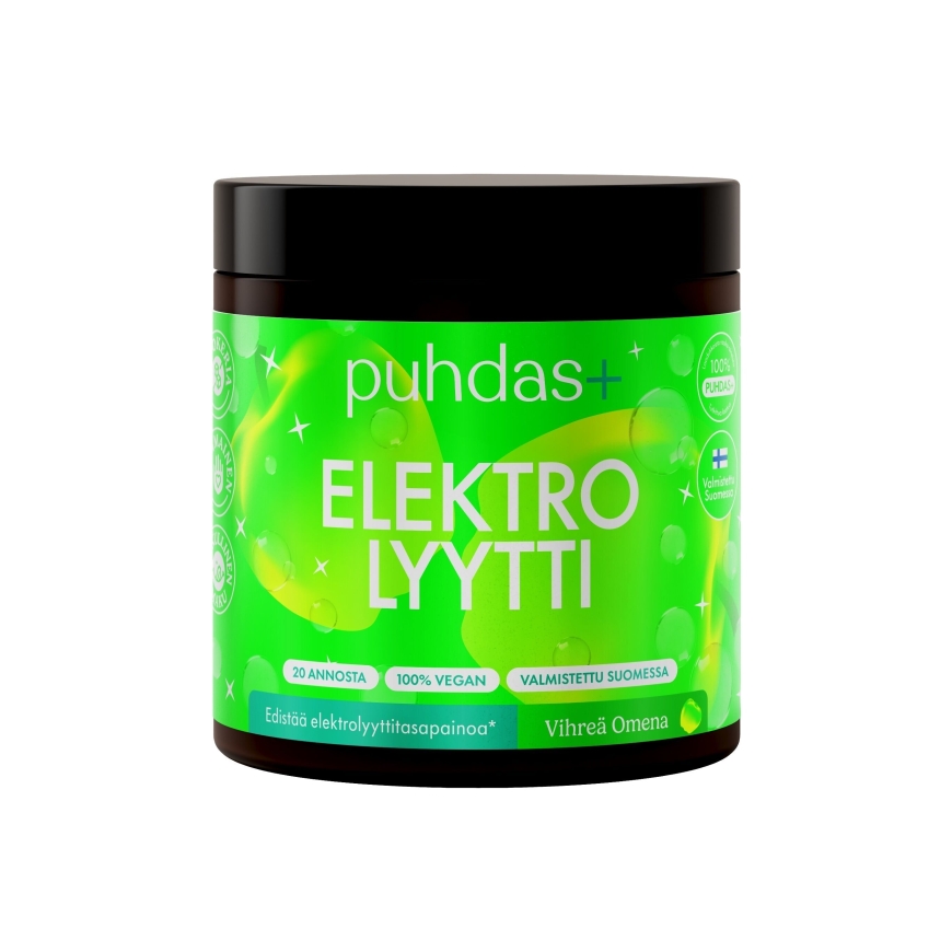 Puhdas+ Electrolyte Powder, Green Apple, 120 g