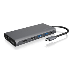 ICY BOX IB-DK4050-CPD Vielinis USB 3.2 Gen 1 (3.1 Gen 1) Type-C Antracitas