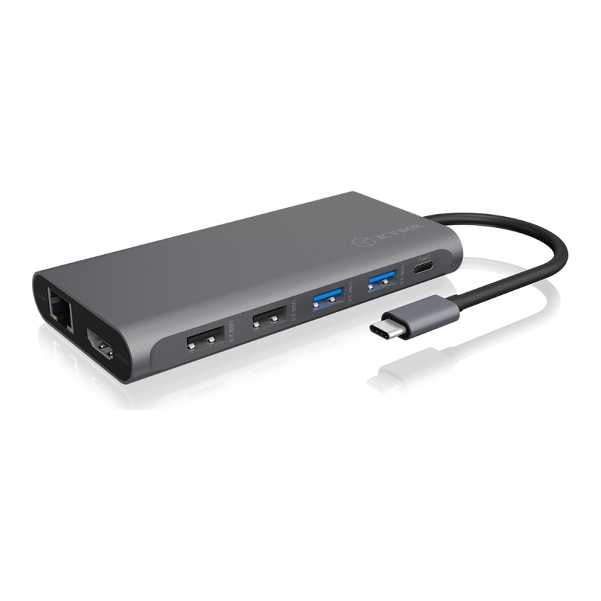 ICY BOX IB-DK4050-CPD Wired USB 3.2 Gen 1 (3.1 Gen 1) Type-C Anthracite