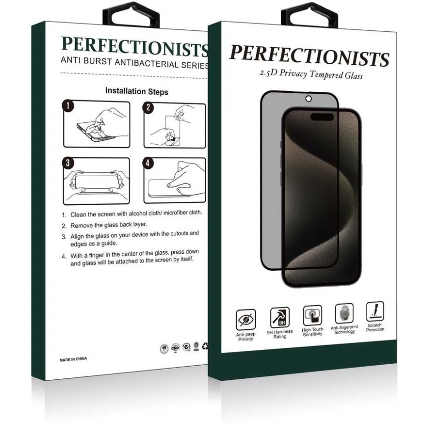LCD aizsargstikls 2.5D Privacy Perfectionists Samsung S942 S26 melns