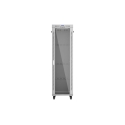 19" 42U 600 × 1000 СЕРЫЙ ПОЛОЗКОВЫЙ ШКАФ РАКУШКА С ЗАСТЕКЛЕННОЙ ДВЕРЬЮ И ЖК-ДИСПЛЕЕМ, LANBERG (В УПАКОВКЕ)