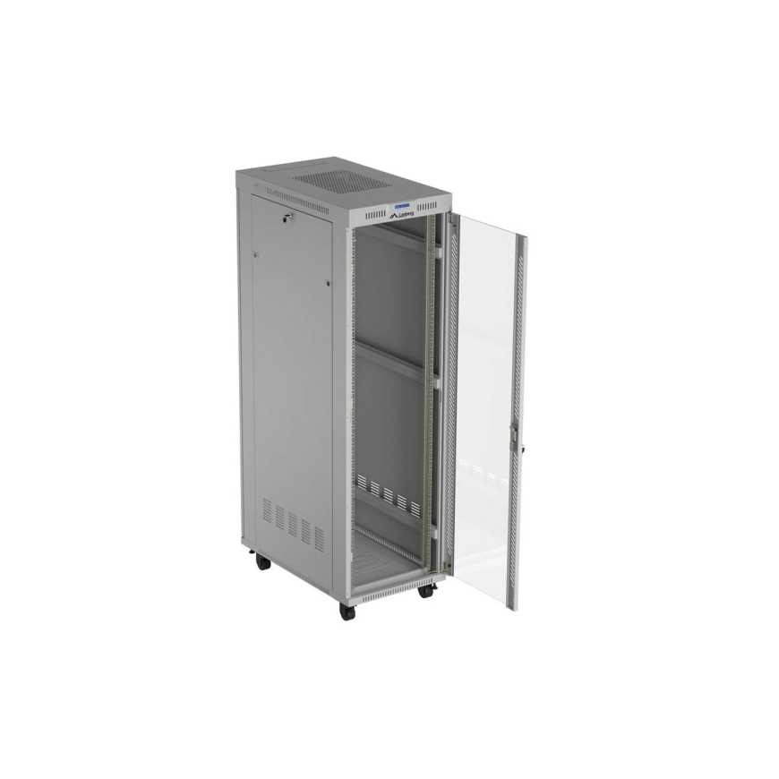 19" 42U 600 × 1000 GREY FLOOR-STANDING RACK CABINET WITH GLASS DOOR AND LCD, LANBERG (FLAT PACK) – 5