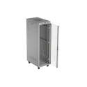 19" 42U 600 × 1000 GREY FLOOR-STANDING RACK CABINET WITH GLASS DOOR AND LCD, LANBERG (FLAT PACK)