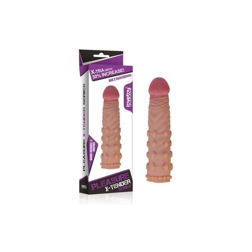 Lovetoy Add 2 Inch "Pleasure X Tender" Penis Sleeve with Soft Texture