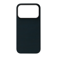 FoneKit Vectran-Kevlar aramīda šķiedras MagSafe vāks, iPhone 18 Pro / 17 Pro, zils/melns