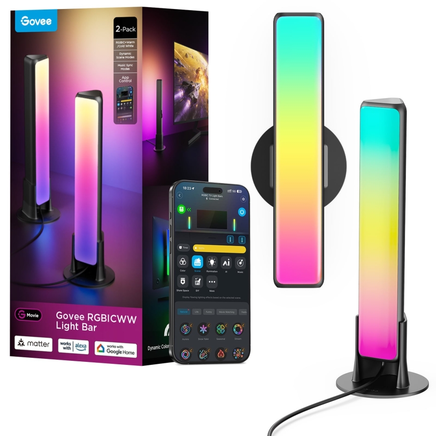 Govee Flow Plus šviesos juostų LED apšvietimo rinkinys