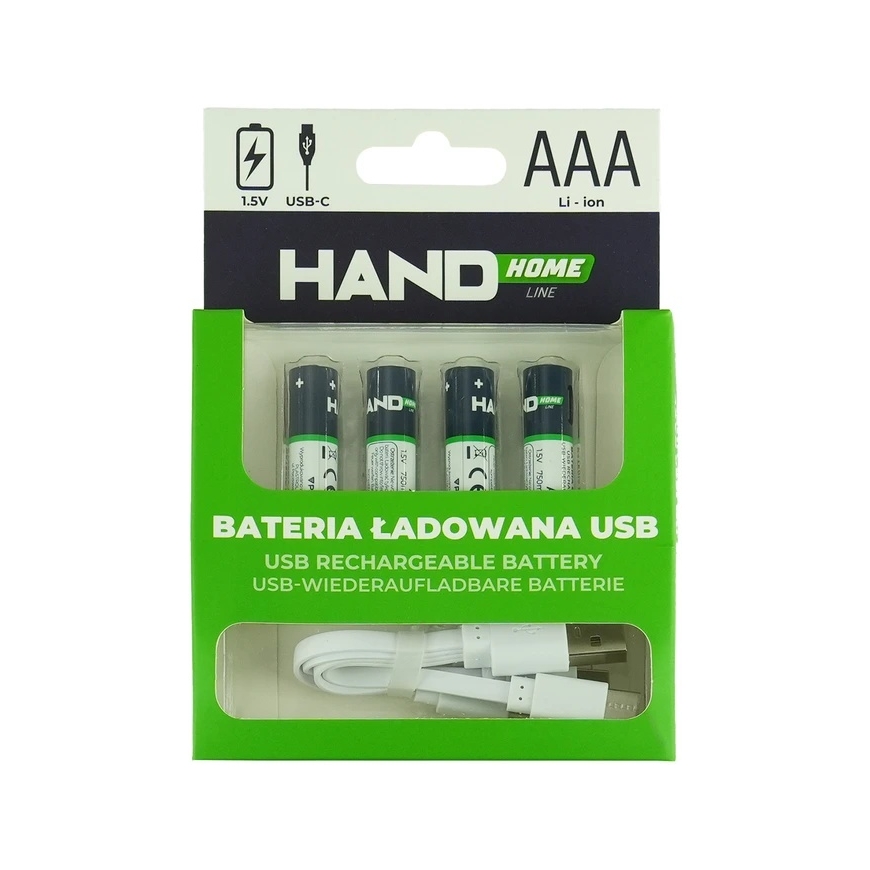 Пластрол Заряжаемая USB-C батарея, 750 мВтч, 4xAAA