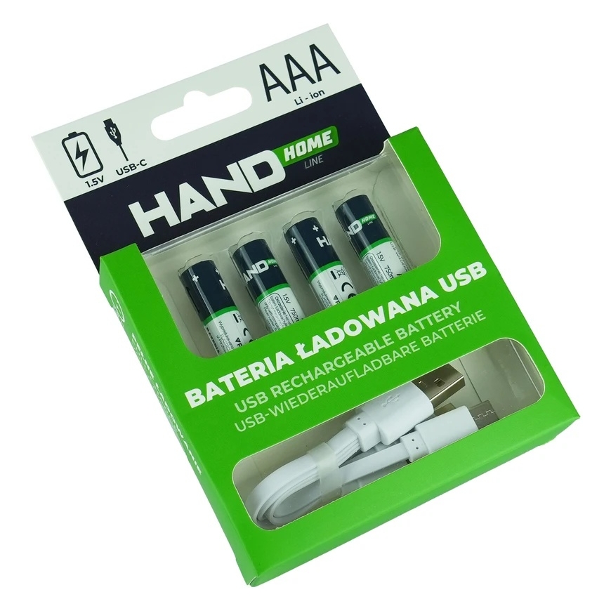 Пластрол Заряжаемая USB-C батарея, 750 мВтч, 4xAAA – 2