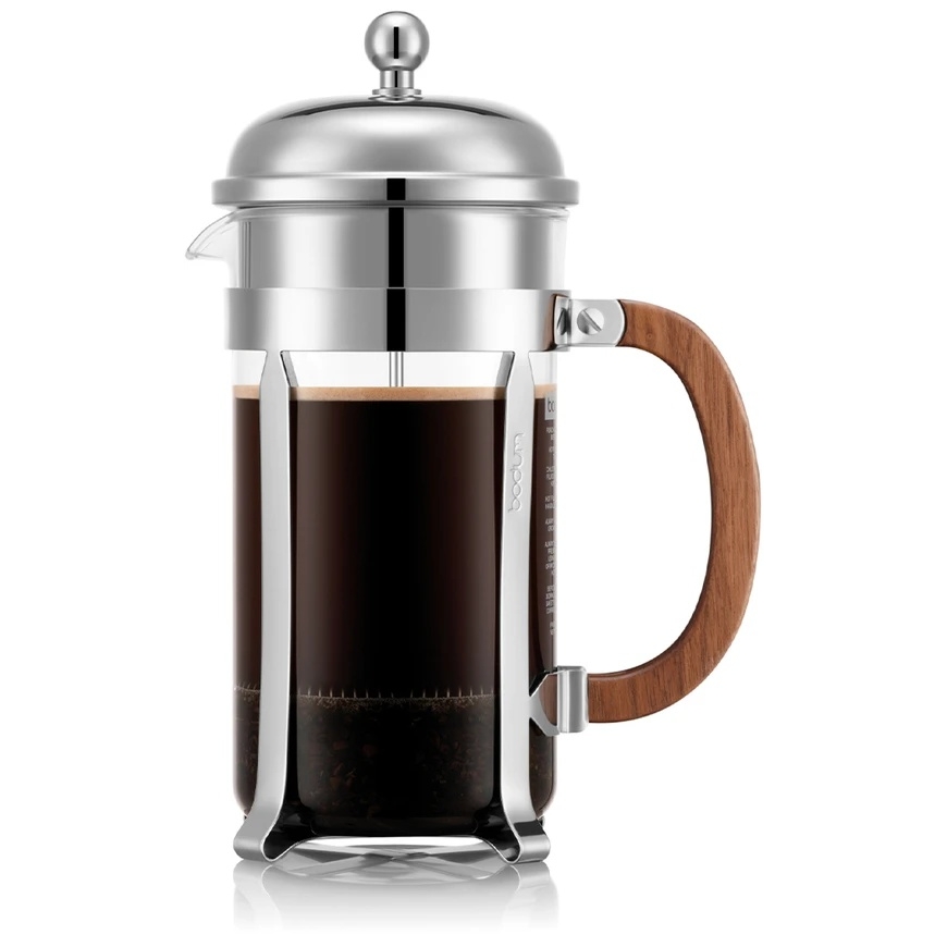 Bodum Chambord 1L prantsuse presskast, pähklipuu