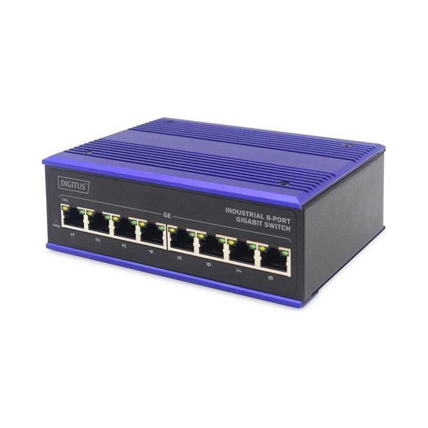 Maršrutizatorius DIGITUS Switch Ind. 8-Port Gigabit Unmanaged blau – 3