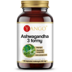 Yango Ashwagandha 3 formu uztura bagātinātājs 90 kapsulas