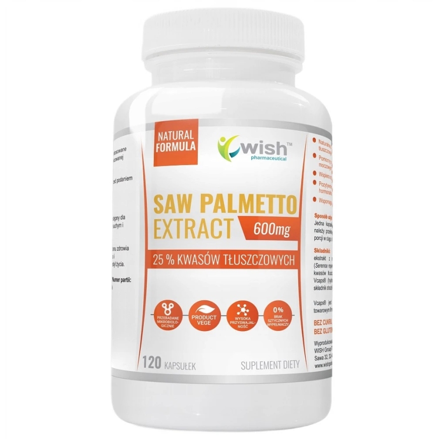 Wish Pharmaceutical Saw Palmetto ekstrakt 600mg toidulisand 120 kapslit