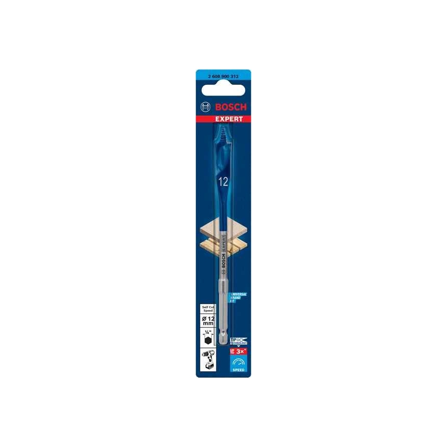 Bosch Flat milling drill SelfCut Speed, O 12mm (length 152mm)