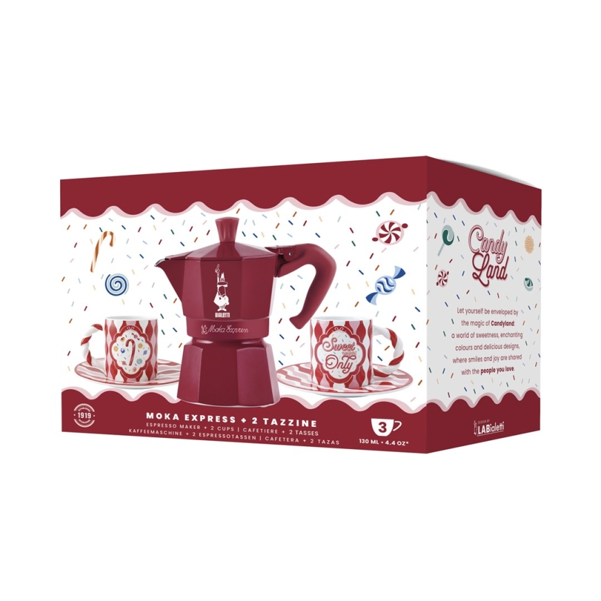 Набор кофеварки Moka Express 3TZ + 2 чашки BIALETTI Candyland 130 мл (5460) – 2