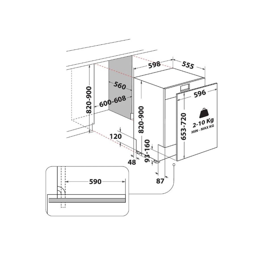 WHIRLPOOL WH7ITD14C6N6 built-in dishwasher, 60 cm, 46 dB, 14 place settings – 2