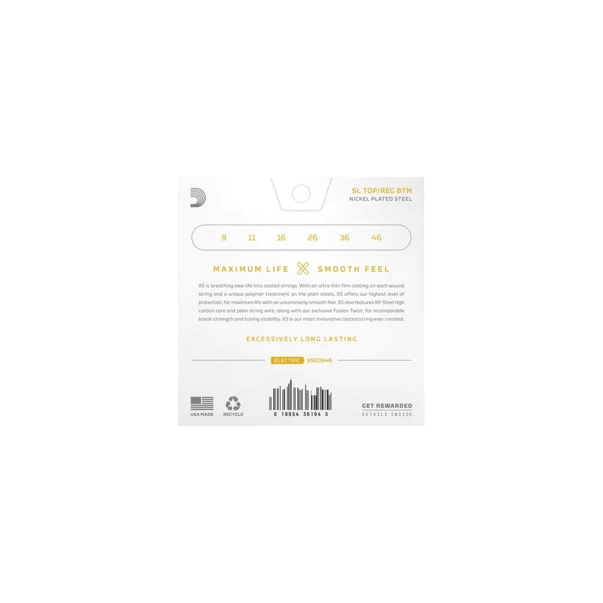D'Addario XS Super Light (9-46) - elektrinės gitaros stygos – 2